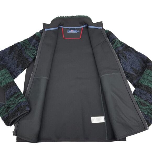 VINEYARD VINES Men's Sherpa Fleece Full-Zip Jacket Sz XS Tonal Nordic - Picture 5 of 6